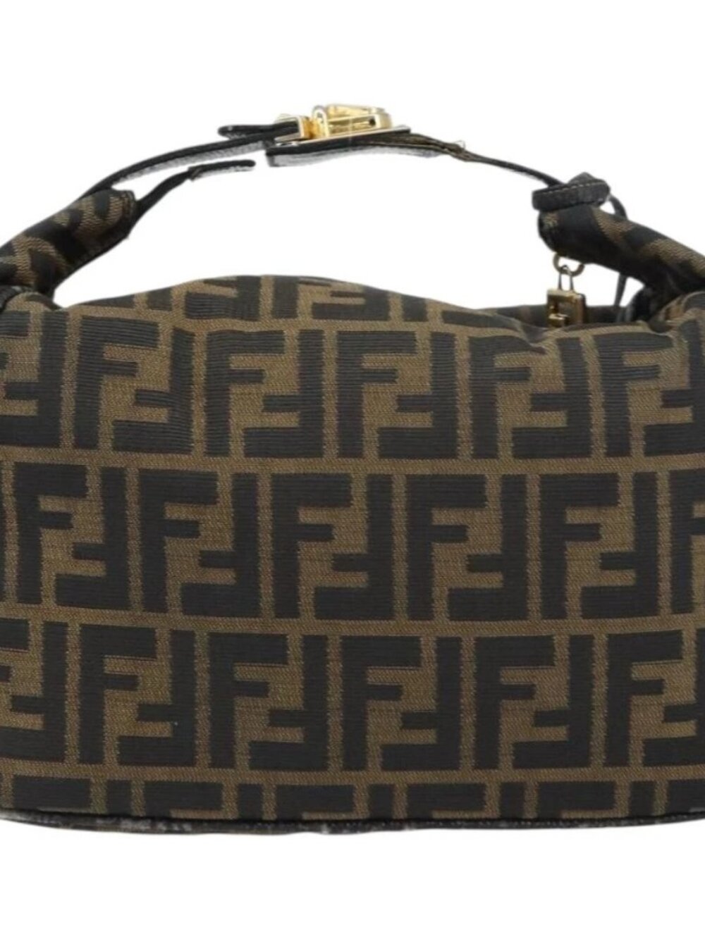 FENDI Zucca Canvas Vanity Bag Black Brown Auth 158112 - Picture 2 of 16